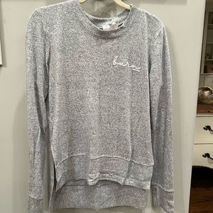 Burn Boot Camp Hacci Fabric Striped Long Sleeve Sweater - Women’s Small